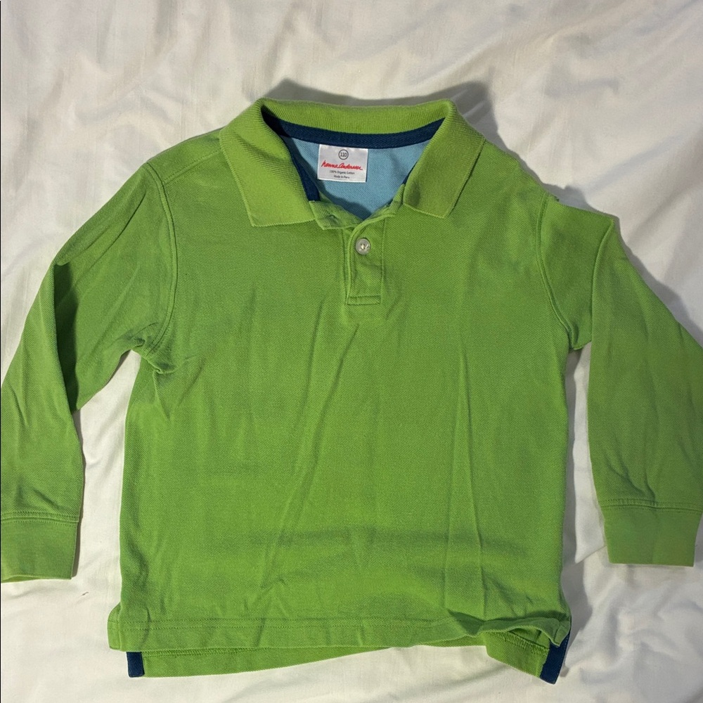 Hanna Andersson Vibrant Green Kids Polo Shirt